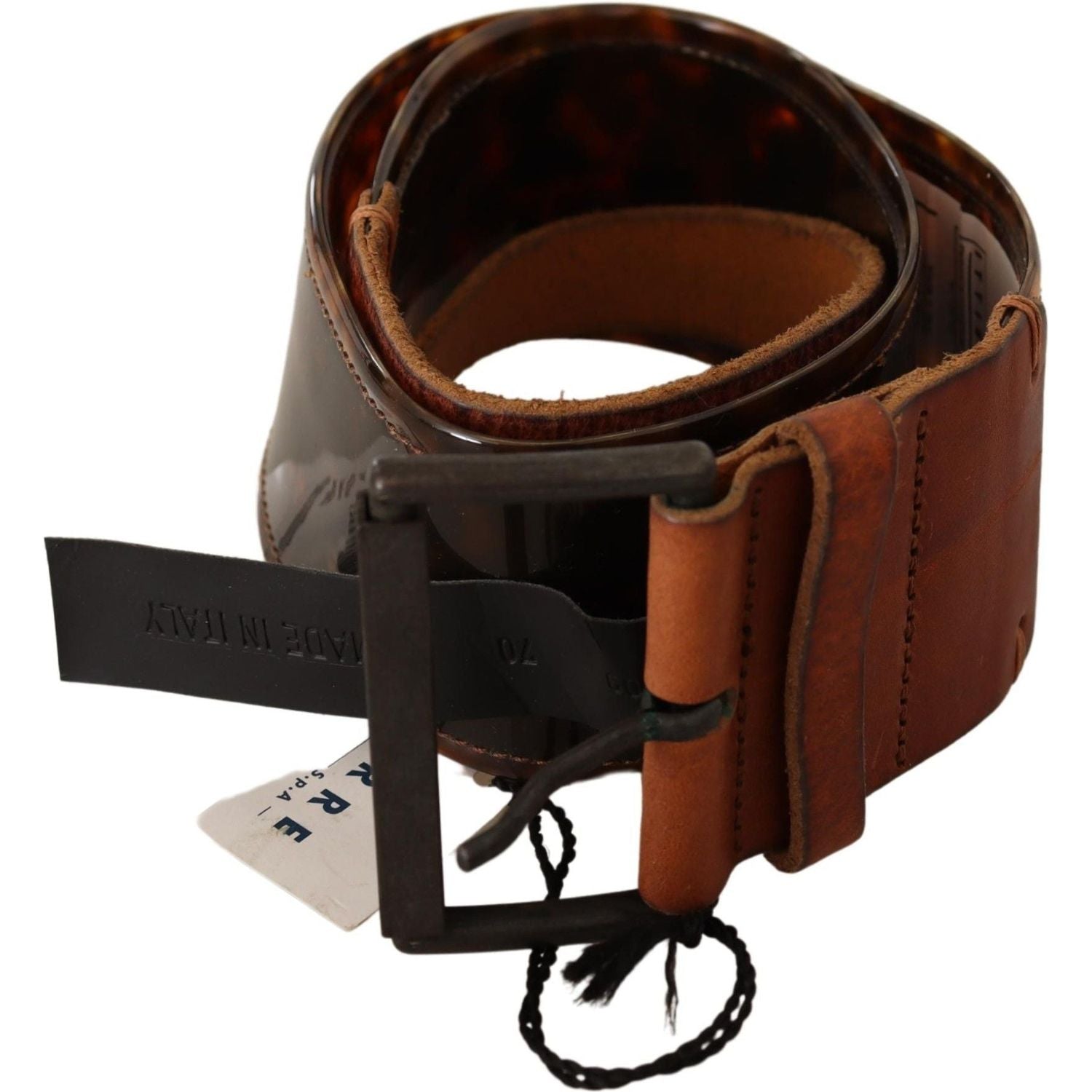 Ermanno Scervino Dark Brown Leather Buckle Waist Belt