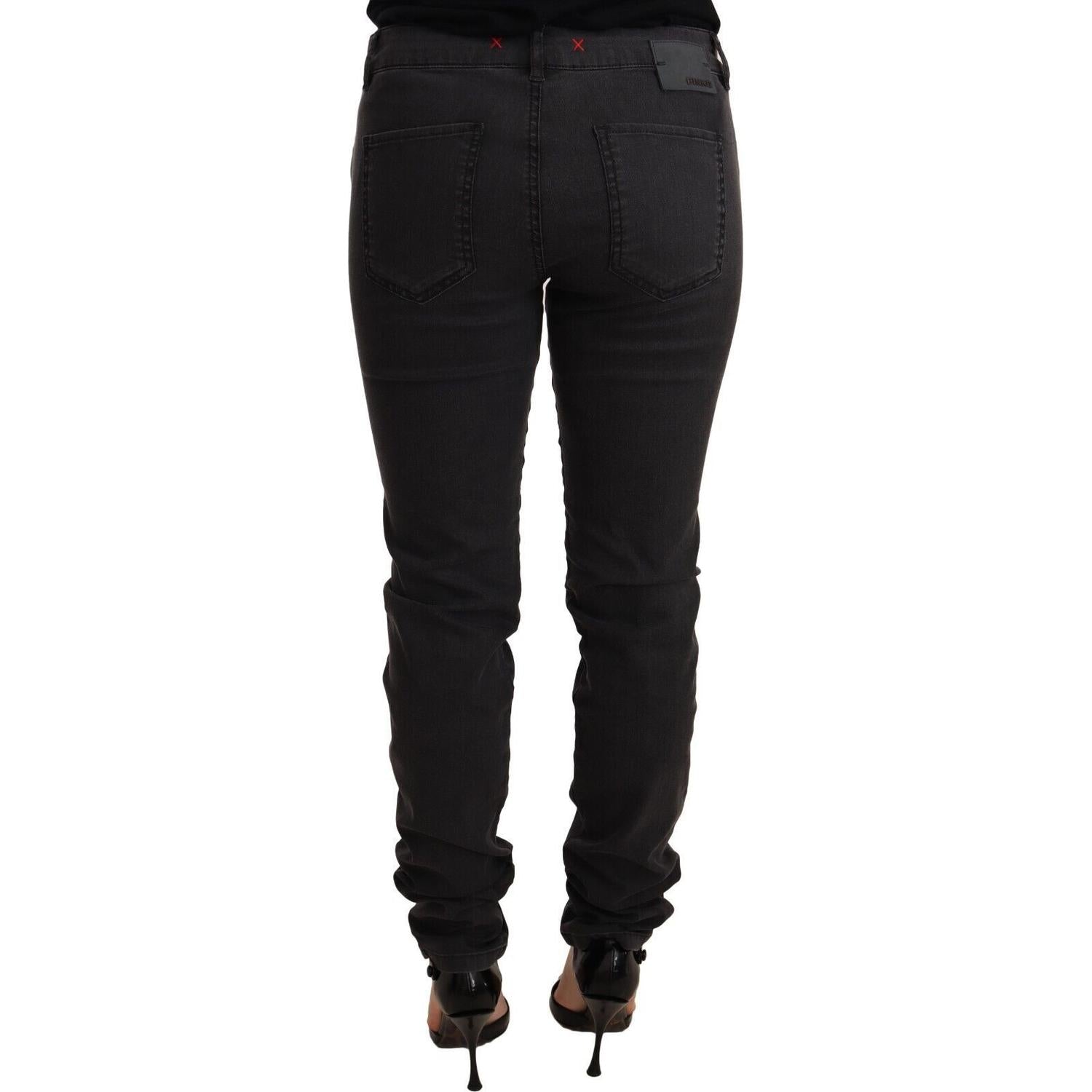 بنطلون جينز أسود ضيق بخصر متوسط ​​من PINKO Chic