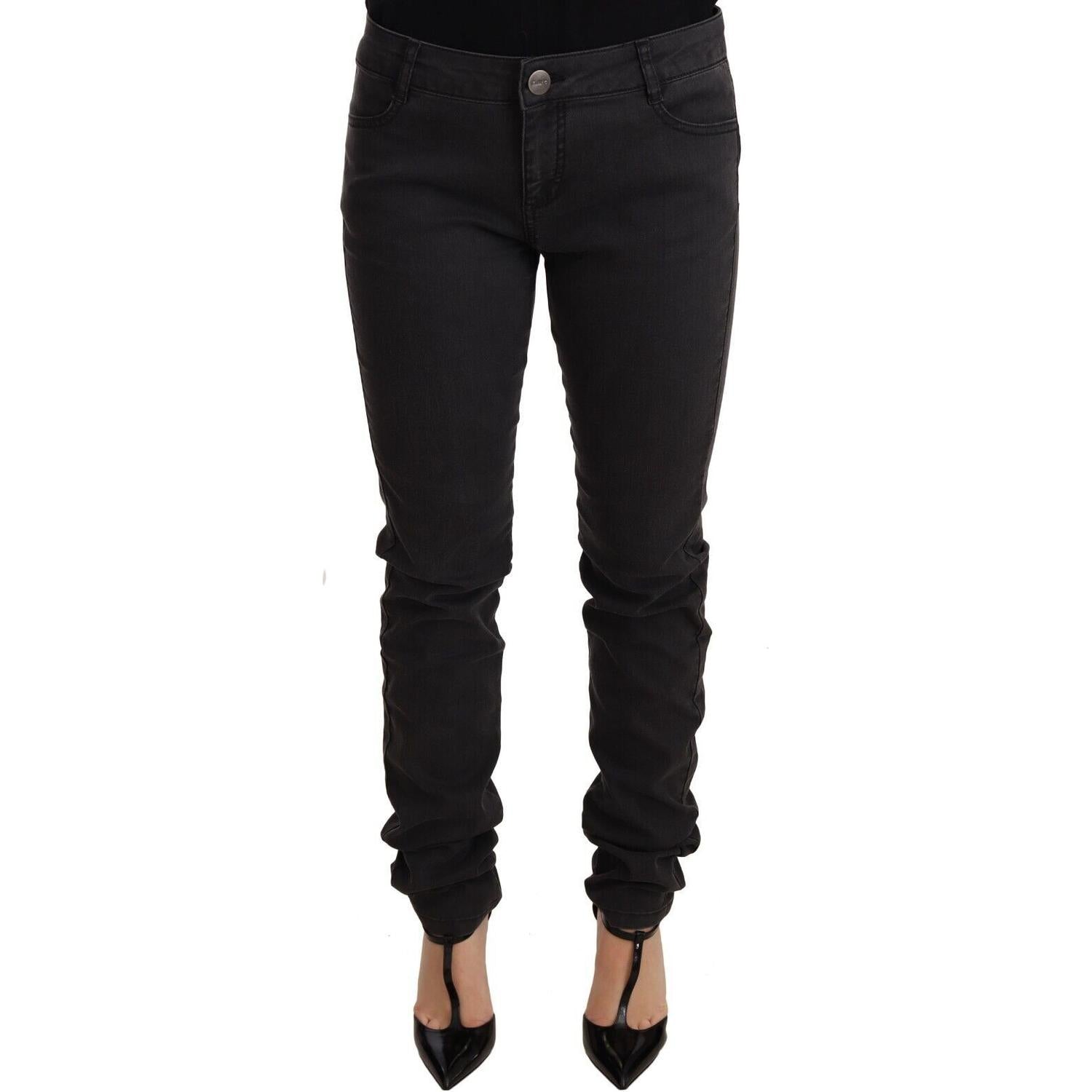 بنطلون جينز أسود ضيق بخصر متوسط ​​من PINKO Chic