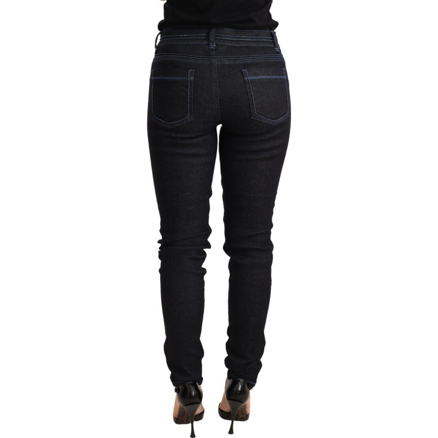 Acht Blue Cotton Low Waist Slim Fit Denim Women Trouser Jeans PAN71800 -W26