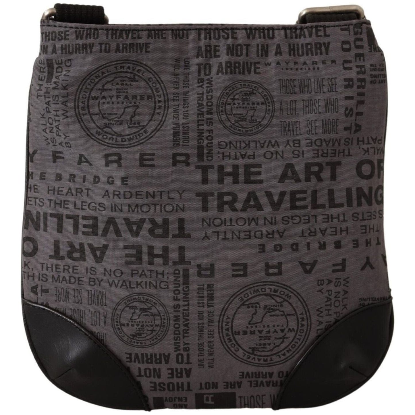 WAYFARER Gray Printed Logo Shoulder Crossbody Purse Bag Crossbody Bag