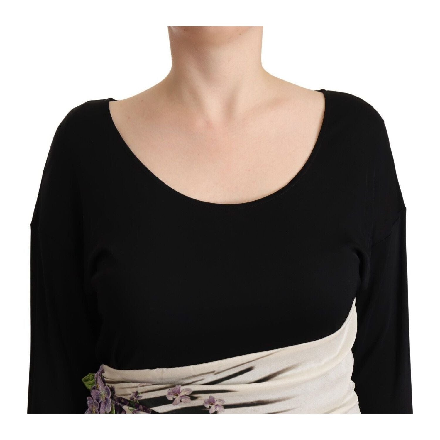 Roberto Cavalli Black Silver Sheath Knee Length Dress