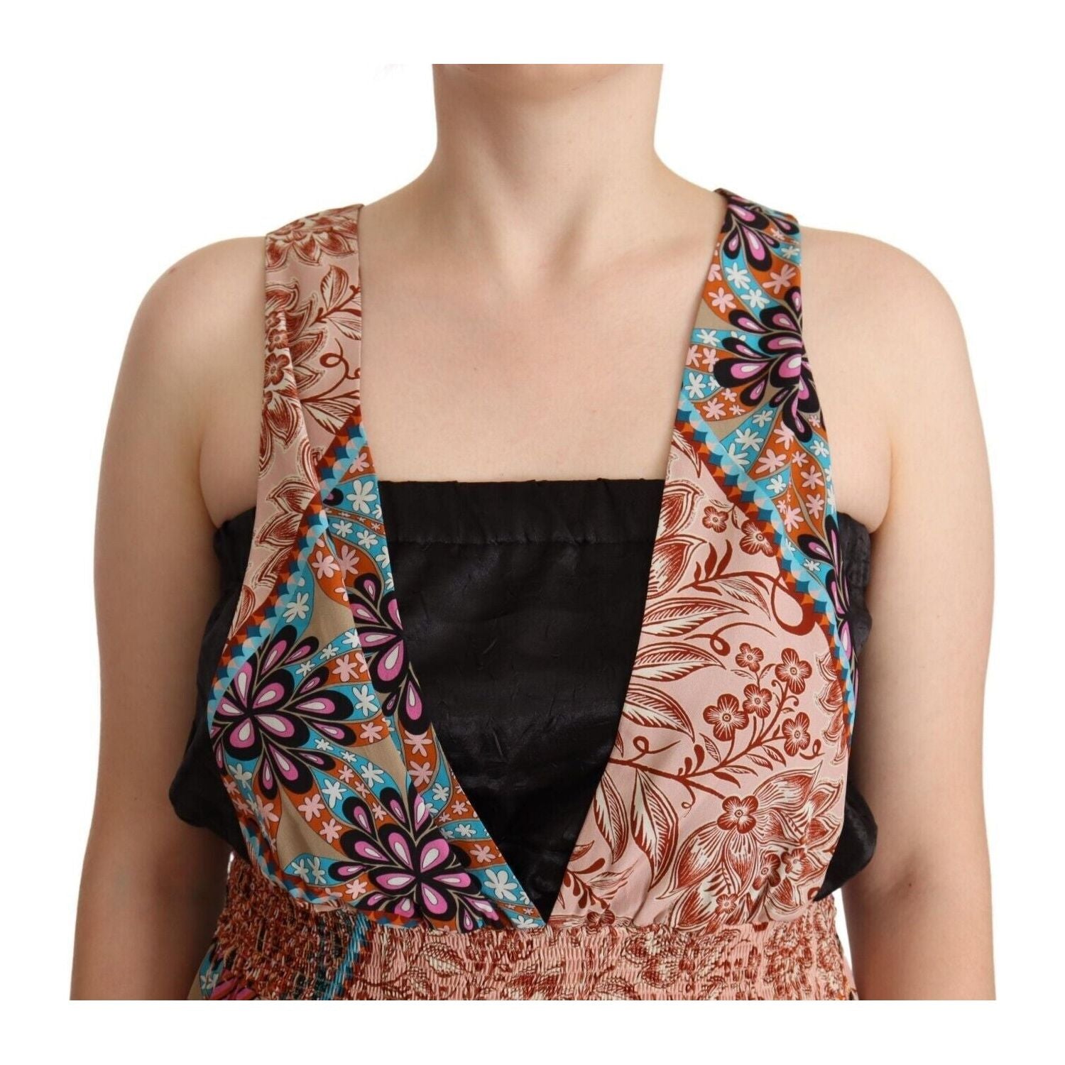 جمبسوت PINKO Chic متعدد الألوان بدون أكمام وفتحة رقبة على شكل حرف V