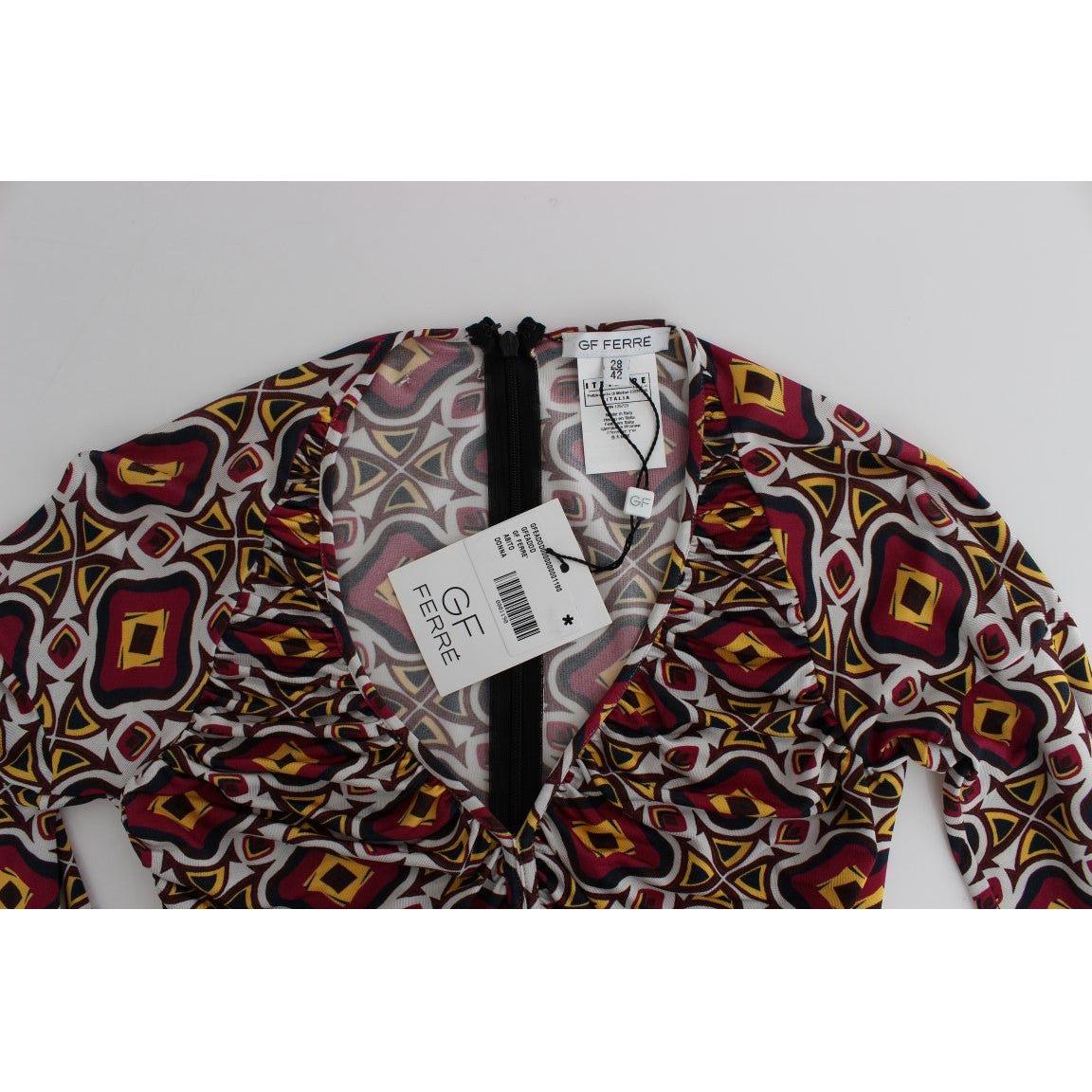 فستان كوكتيل متعدد الألوان من GF Ferre Chic بفتحة رقبة على شكل حرف V