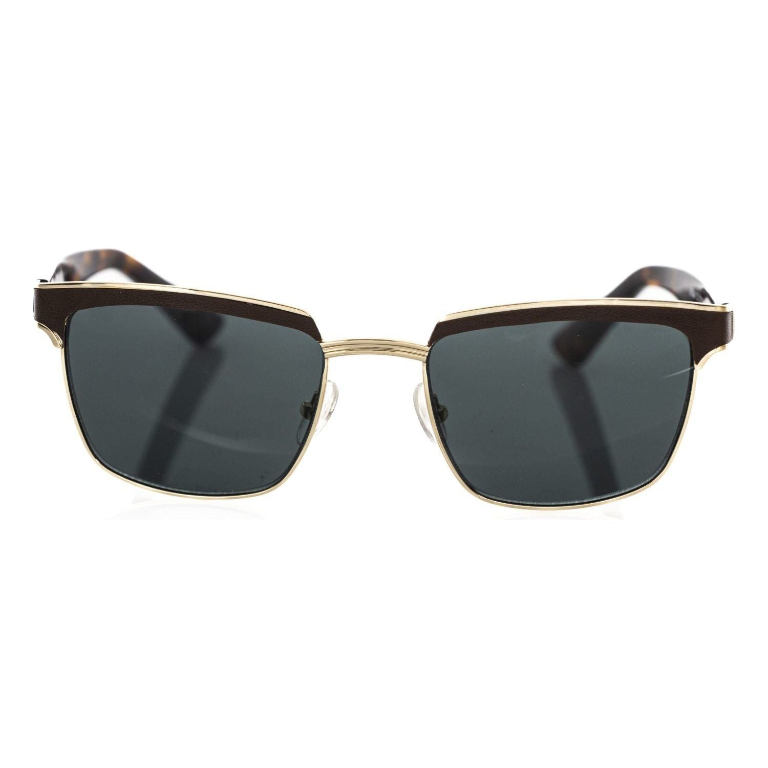 Frankie Morello Brown Metallic Fibre Men Sunglass