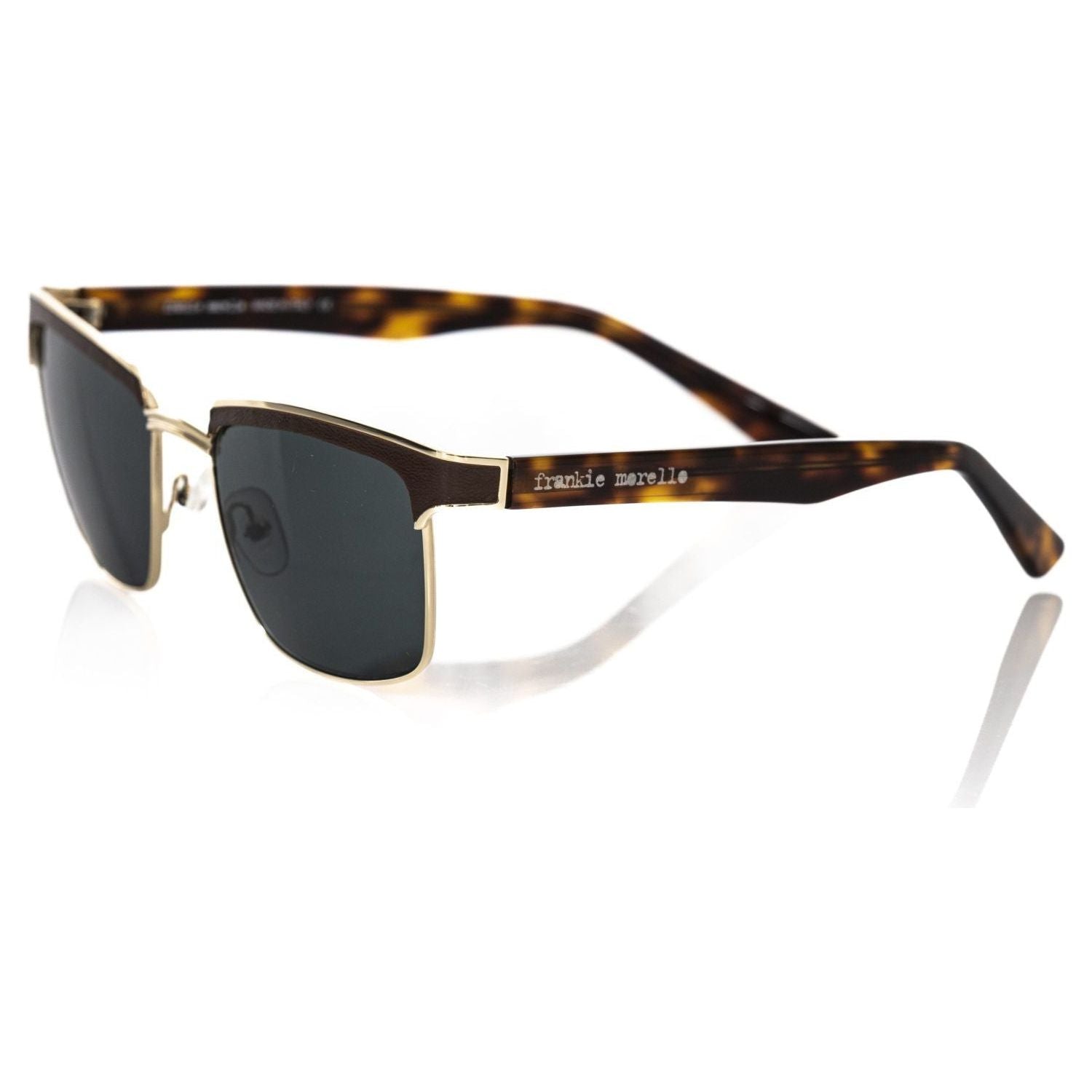 Frankie Morello Brown Metallic Fibre Men Sunglass