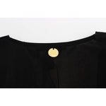 Roccobarocco Elegant Sleeveless Black Mini Dress with Gold Details Dresses Roccobarocco Black
