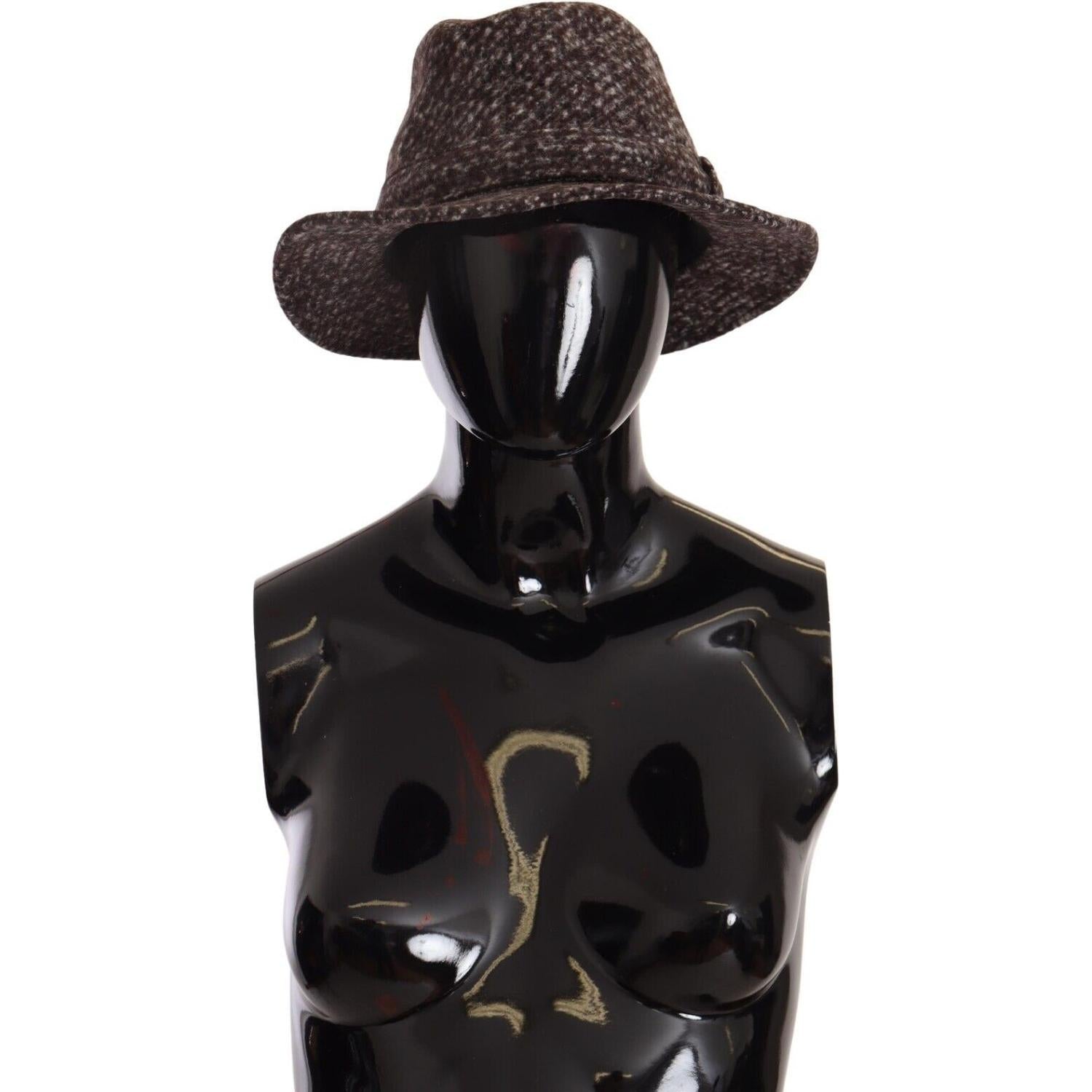 Dolce & Gabbana Gray Melange Blended Textured Tweed Hat