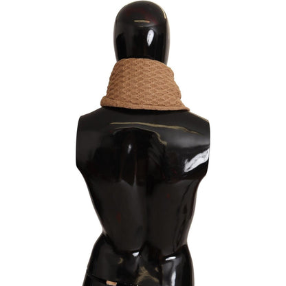 Dolce & Gabbana Dark Brown Wrap Shawl Knitted Camel Scarf