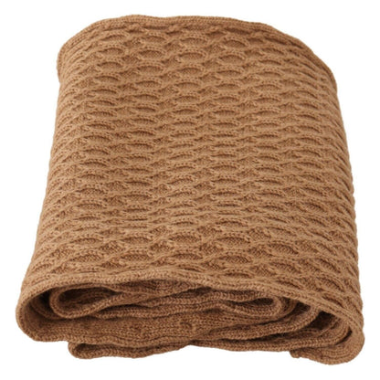 Dolce & Gabbana Dark Brown Wrap Shawl Knitted Camel Scarf