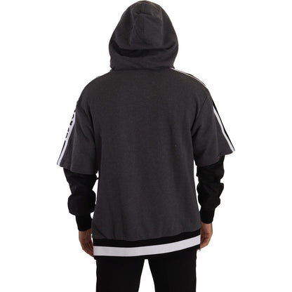 Dolce & Gabbana Gray Black Cotton Hooded #DGMILLENNIALS Sweater
