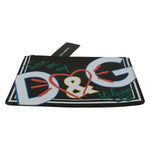 Dolce & Gabbana Black DG Print Mens Zipper Coin Purse Leather Wallet VAS9333