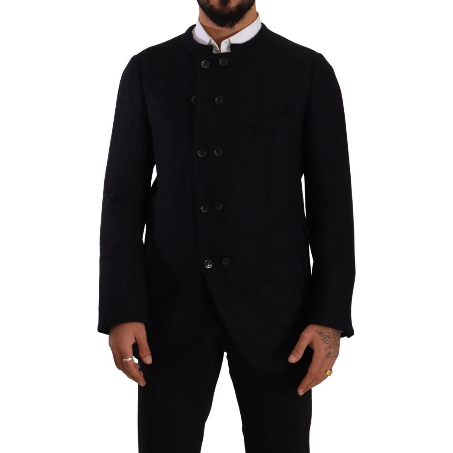 سترة دولتشي آند غابانا الأنيقة المصنوعة من مزيج الألبكة باللون الرمادي الداكن