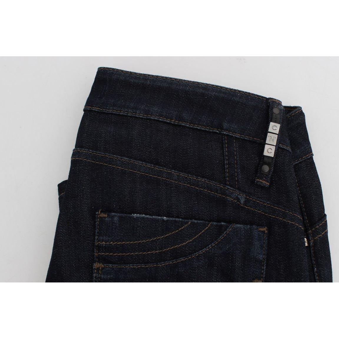 Costume National Blue Cotton Stretch Slim Fit Jeans