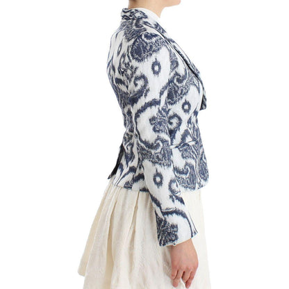 Christian Pellizzari Blue White Blazer Suit Jacket Blazer Jacket