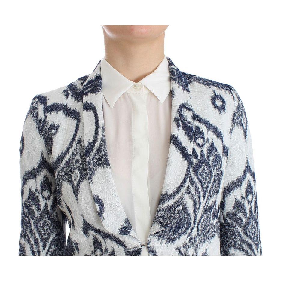 سترة قصيرة أنيقة باللون الأزرق ثنائي اللون من كريستيان بيليزاري