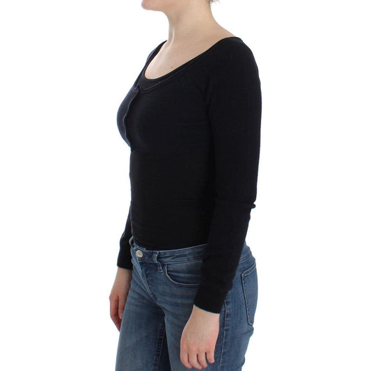 Ermanno Scervino Black Cashmere Cardigan Sweater SIG12574-2