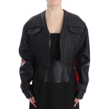 KAALE SUKTAE Black Short Croped Coat Bomber Jacket Coats & Jackets