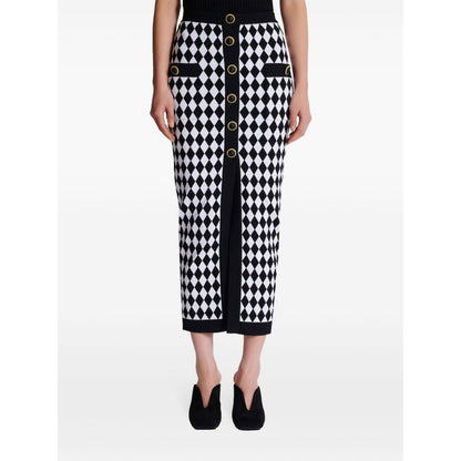 Balmain Diamond-intarsia knitted midi skirt Skirts