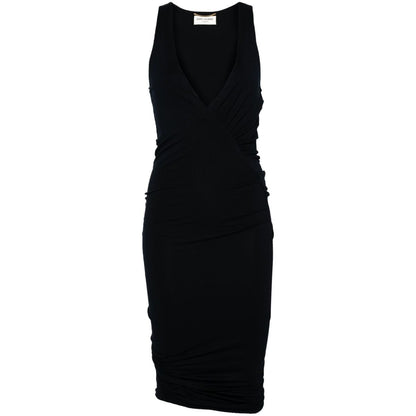 Saint Laurent ruched V-neck mini dress Dresses