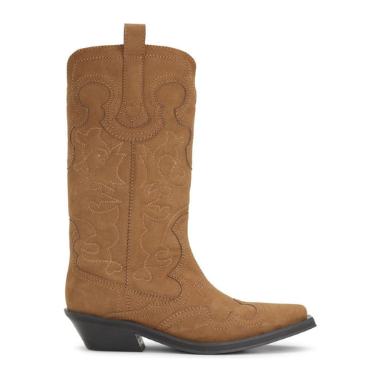 GANNI Boots Leather Brown Boots