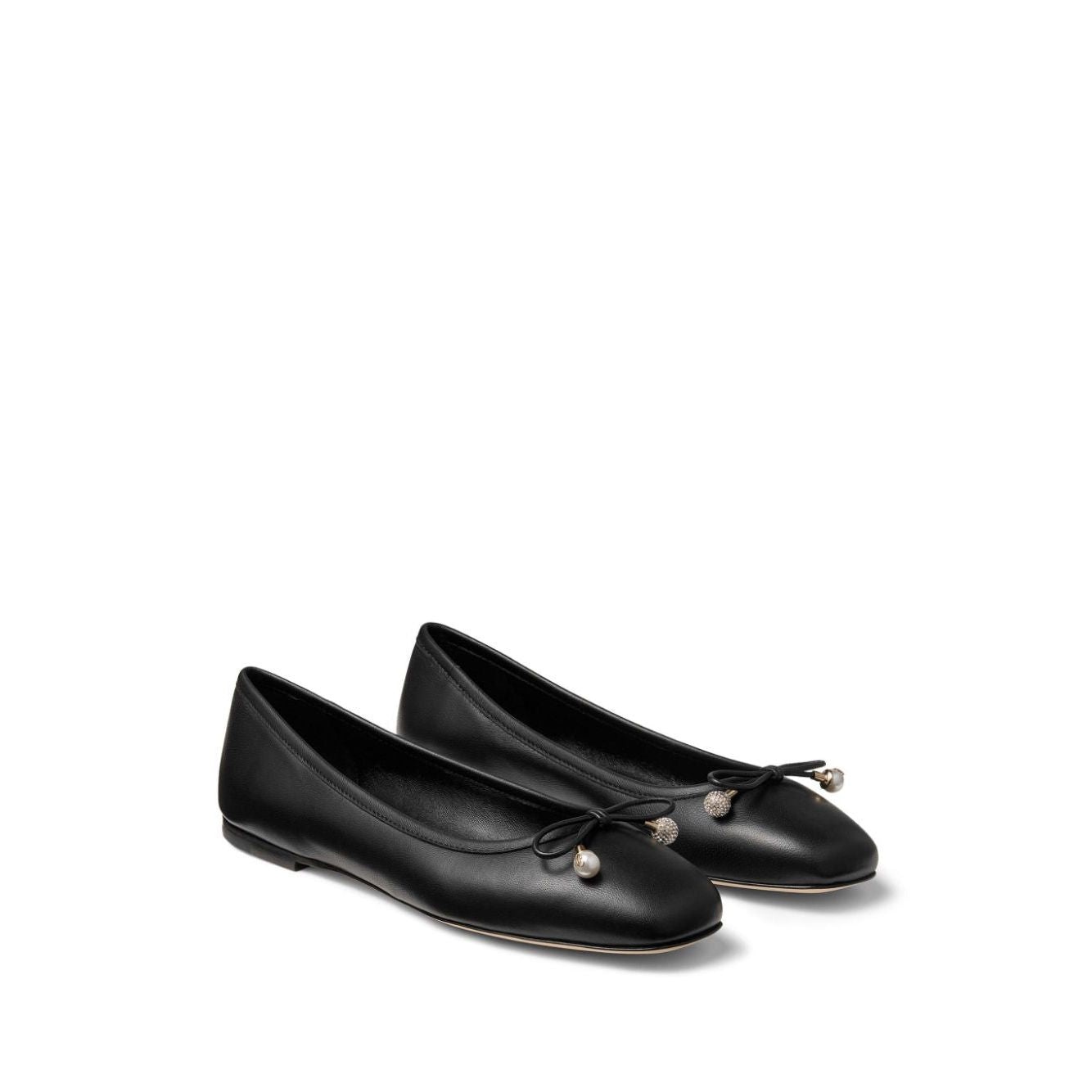 Jimmy Choo Elme Flat with Pearl embellishment ELMEFLATNAPBLACK-P25