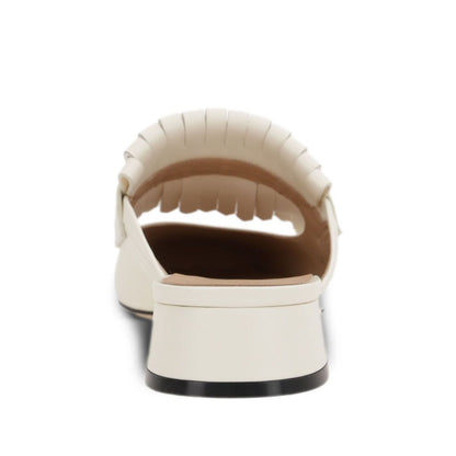 Valentino Garavani Vlogo Signature Calfskin Fringe Sabot Moccasin 25mm Sandals