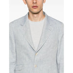Brunello Cucinelli single-breasted linen suit MB430LDWHC076-P25
