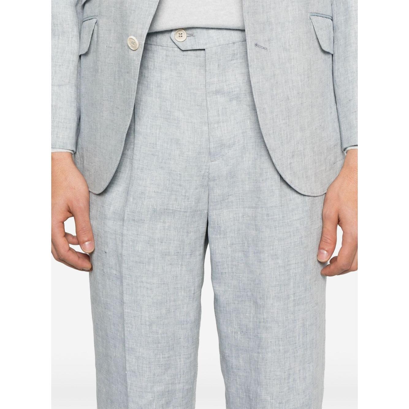 Brunello Cucinelli single-breasted linen suit MB430LDWHC076-P25