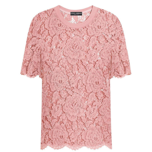 Dolce & Gabbana corded lace short sleeved T-shirt F8V21THLM7LF0473-P25