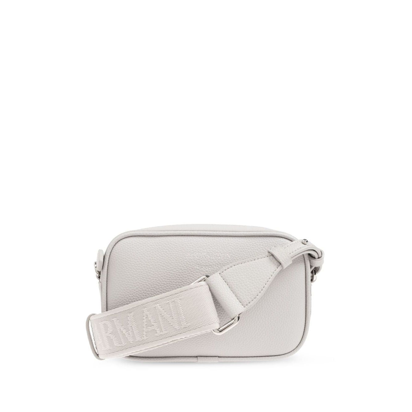 Front view with bag zipped and handles upright.