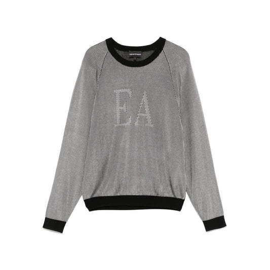 Emporio Armani Two-tone fisherman’s rib jumper with EA logo EW000954AF15111M8051-P25