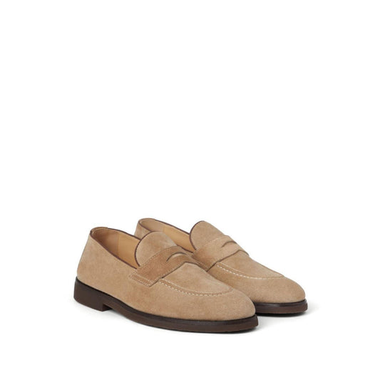 Brunello Cucinelli Penny Loafer in washed suede Moccasins