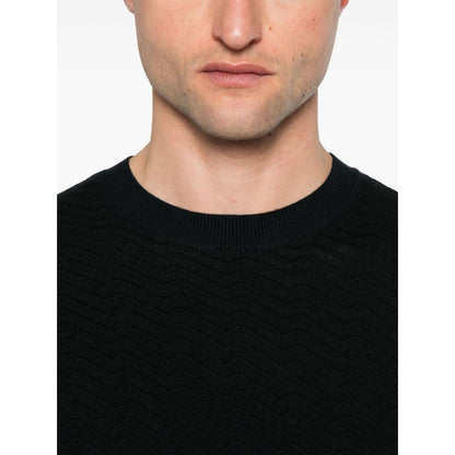 Emporio Armani Sweaters Blue Topwear