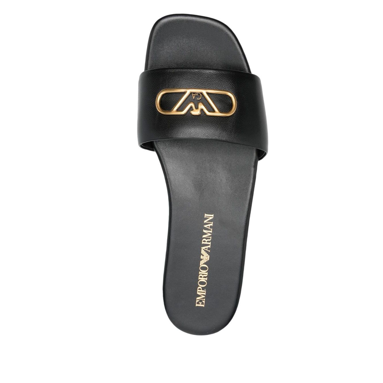 EMPORIO ARMANI EXCLUSIVE Emporio Armani Nappa-leather sandals with eagle plate Sandals