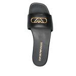 EMPORIO ARMANI EXCLUSIVE Emporio Armani Nappa-leather sandals with eagle plate Sandals