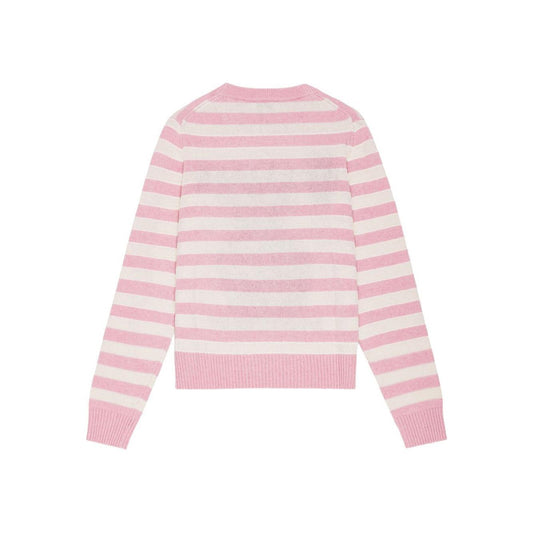 Ganni Striped Graphic Wool Bunny Jumper Topwear