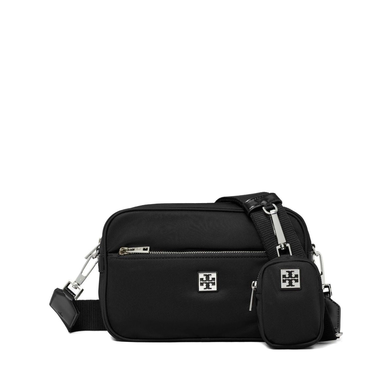 Front view with bag zipped and handles upright.