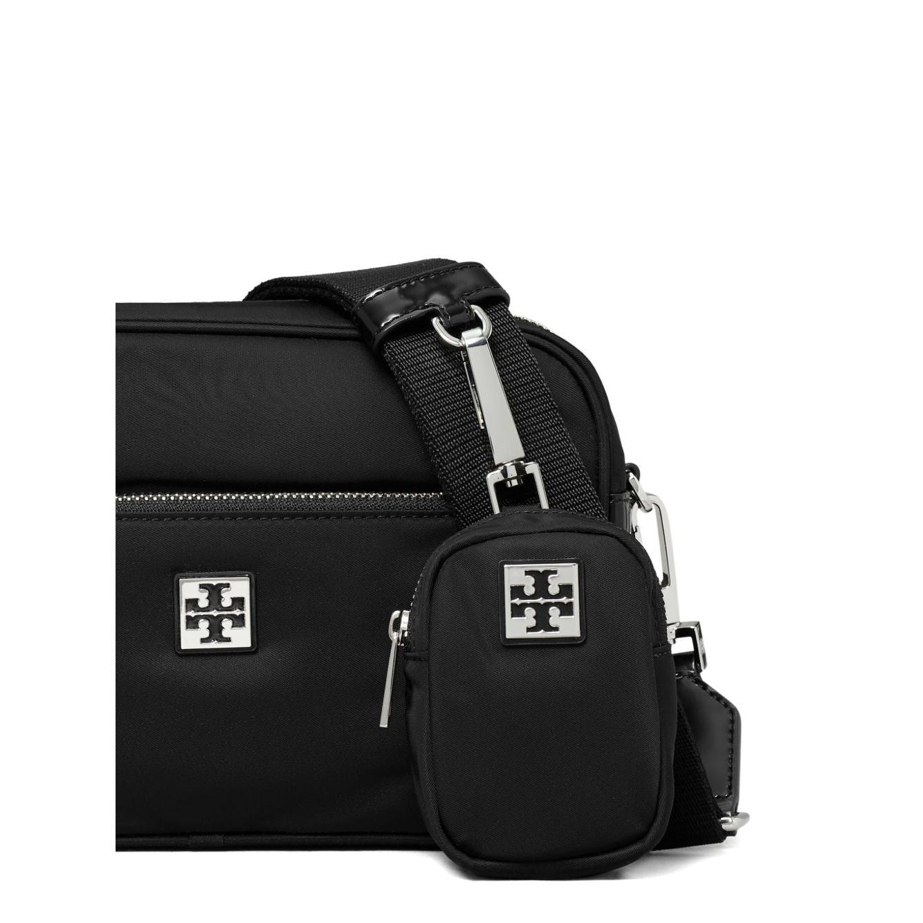 Front view with bag zipped and handles upright.