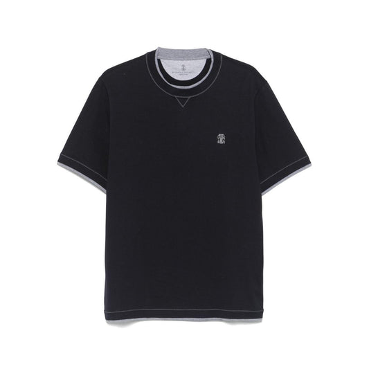 Brunello Cucinelli T-shirts and Polos Blue Topwear