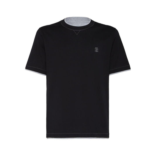 Brunello Cucinelli T-shirts and Polos Blue Topwear
