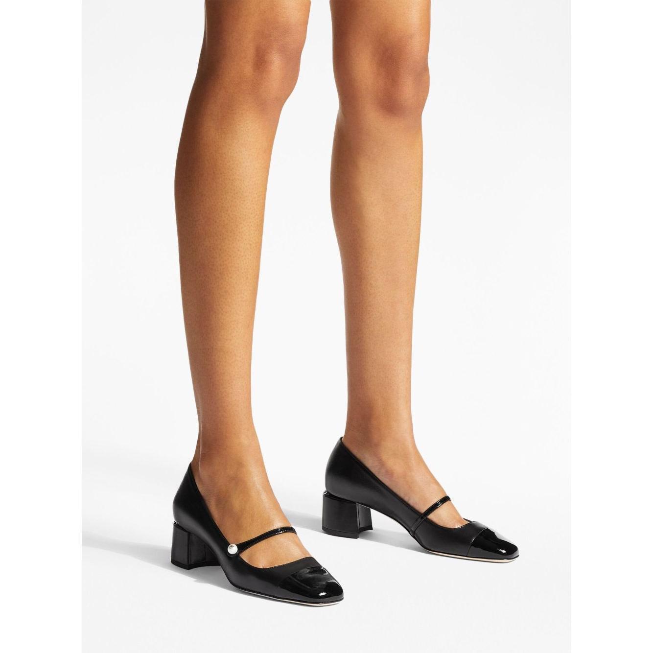 Jimmy Choo Elisa 45 Nappa and Patent Leather Pumps High Heel