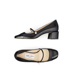 Jimmy Choo Elisa 45 Nappa and Patent Leather Pumps High Heel