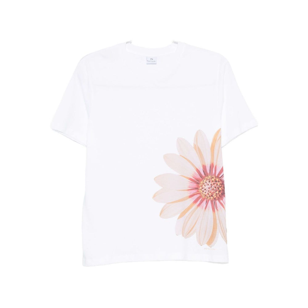 PS By Paul Smith T-shirts and Polos White short sleeves crew neck floral print Zinnia cotton t-shirt