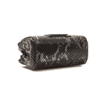 Pompei Donatella Chic Leather Mini Tote with Python Print Pompei Donatella Dark Slate Gray