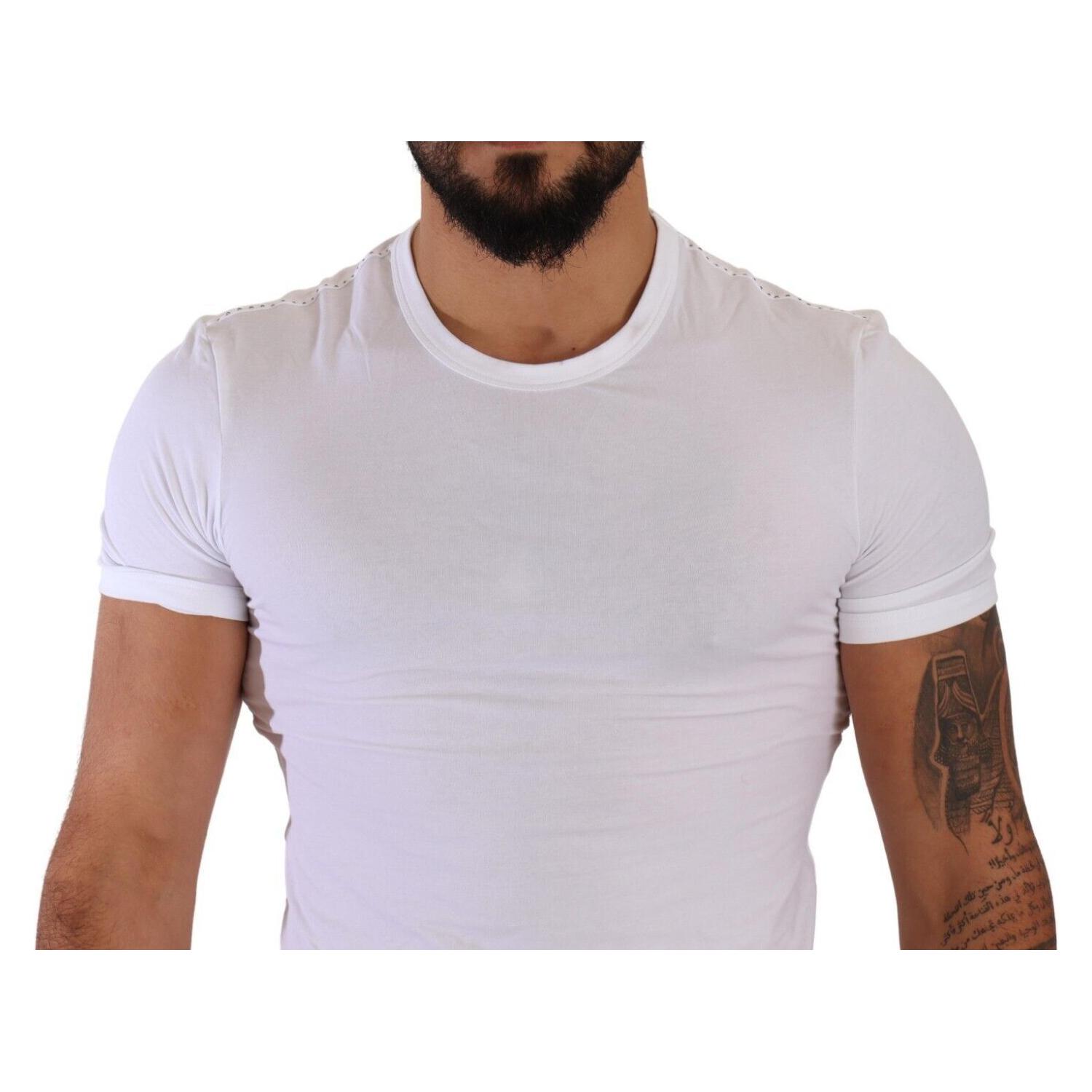 Dolce & Gabbana White Round Neck Cotton Stretch T-shirt Underwear