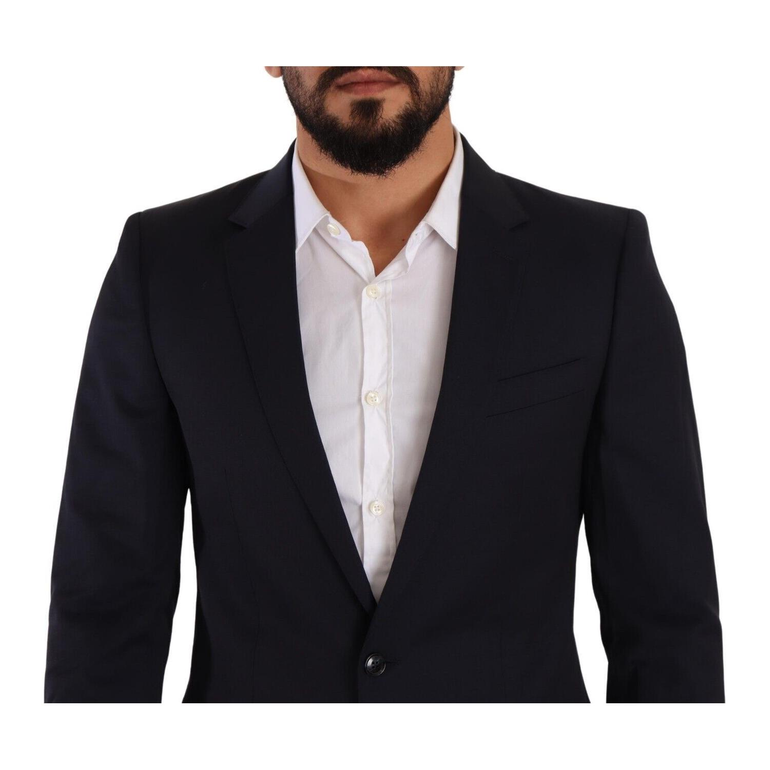 Dolce & Gabbana Dark Blue Single Breasted Coat MARTINI Blazer