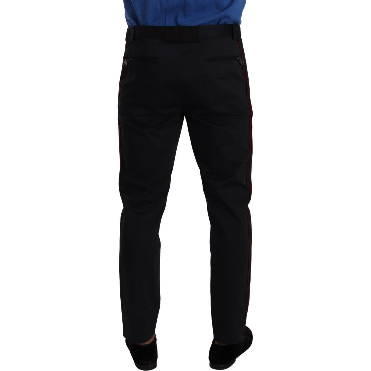 Dolce & Gabbana Blue Bordeaux Cotton Skinny Chino Pants