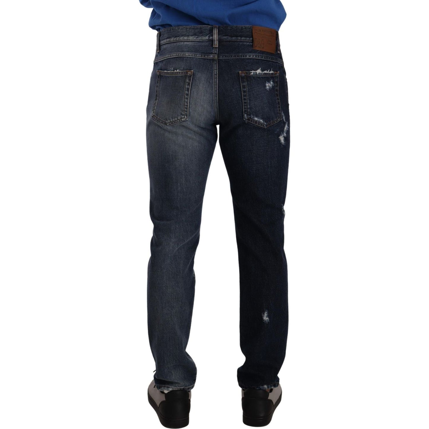 Dolce & Gabbana Blue Cotton Regular Denim Trousers Jeans