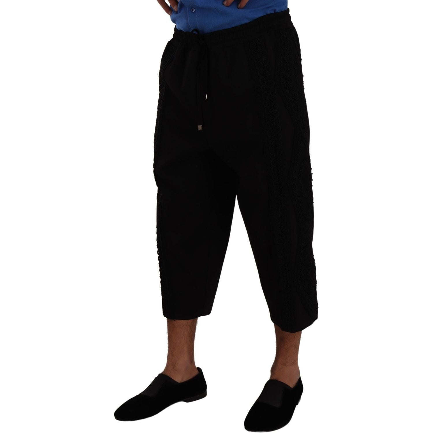 بنطلون توريرو أسود أنيق قصير من دولتشي آند غابانا